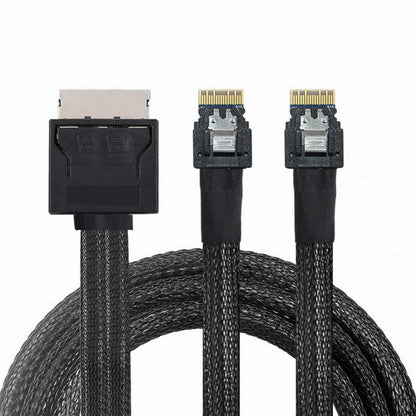 OCuLink PCIe PCI-Express SFF-8611 8x 8-Lane to Dual SFF-8654 Slimline 4x SSD Data Active Cable 50cm SF-052