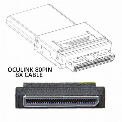 OCuLink PCIe PCI-Express SFF-8611 8x 8-Lane to Dual SFF-8611 Oculink 4x SSD Data Active Cable 50cm SF-054
