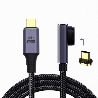 Magnetic Connector USB4 Cable 20Gbps Low Profile Angled 90 Degree with 100W Charging and 8K@60Hz 5K@60Hz USB4.0 UC-034-LP-2.0M