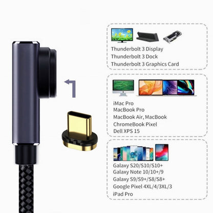 Magnetic Connector USB4 Cable 20Gbps Low Profile Angled 90 Degree with 100W Charging and 8K@60Hz 5K@60Hz USB4.0 UC-034-LP-2.0M
