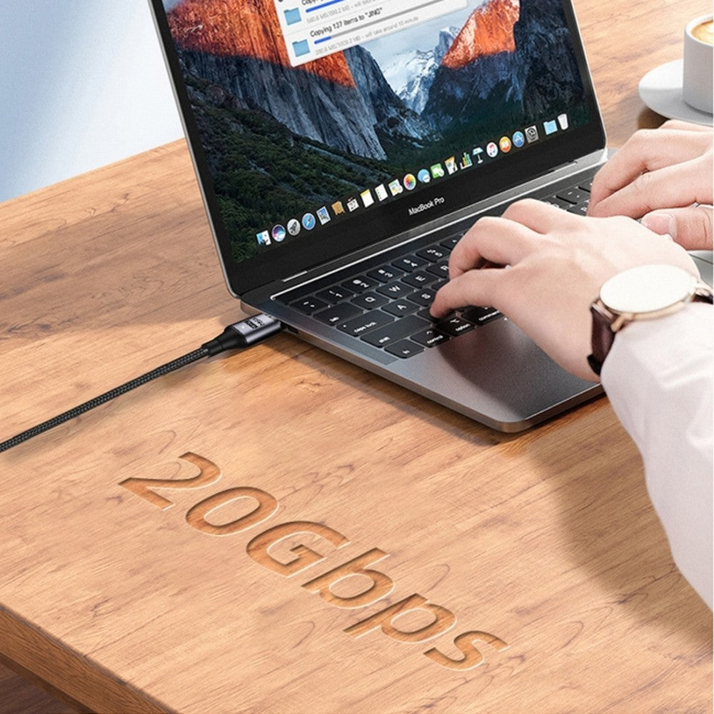 Magnetic Connector USB4 Cable 20Gbps Low Profile Angled 90 Degree with 100W Charging and 8K@60Hz 5K@60Hz USB4.0 UC-034-LP-2.0M