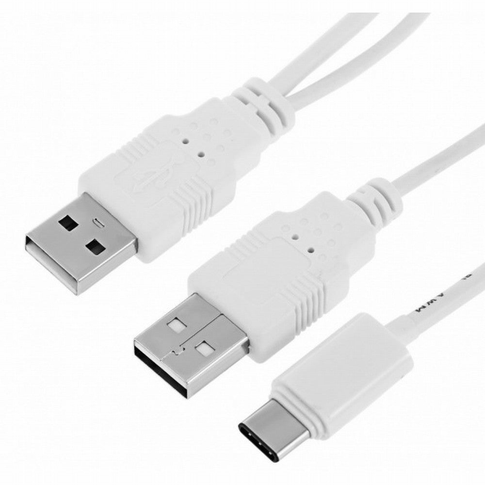 USB 3.1 Type C USB-C to Dual A Male Extra Power Data Y Cable for Cell Phone Hard Disk UC-073