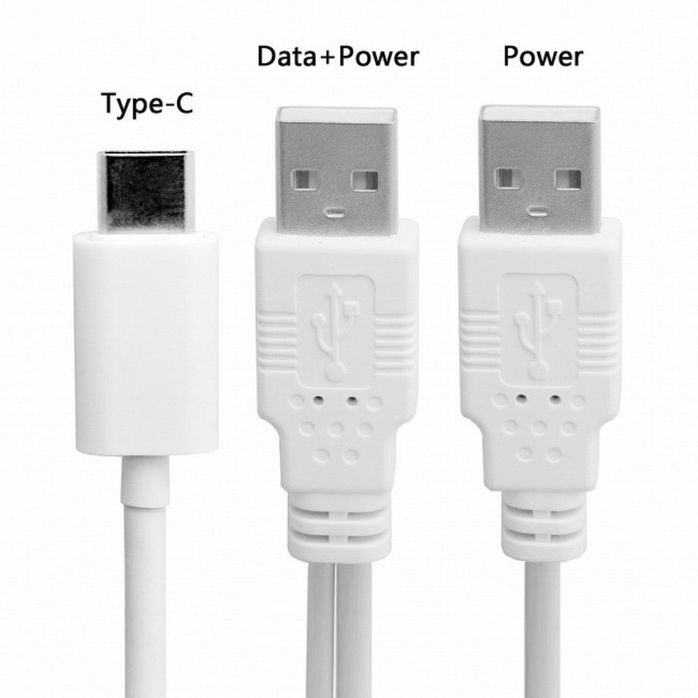 USB 3.1 Type C USB-C to Dual A Male Extra Power Data Y Cable for Cell Phone Hard Disk UC-073