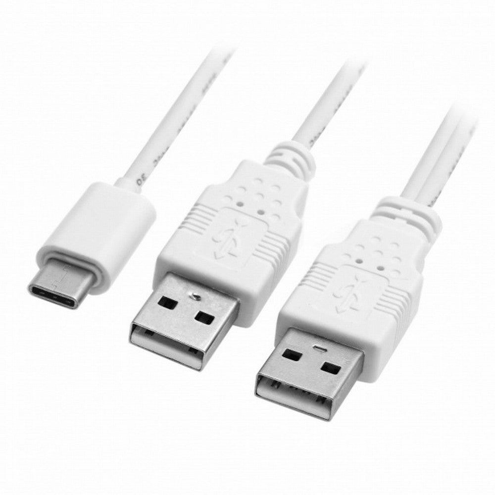 USB 3.1 Type C USB-C to Dual A Male Extra Power Data Y Cable for Cell Phone Hard Disk UC-073