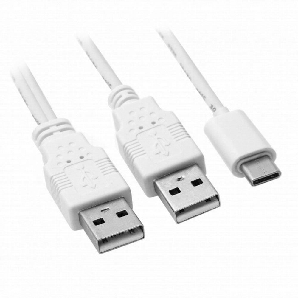 USB 3.1 Type C USB-C to Dual A Male Extra Power Data Y Cable for Cell Phone Hard Disk UC-073