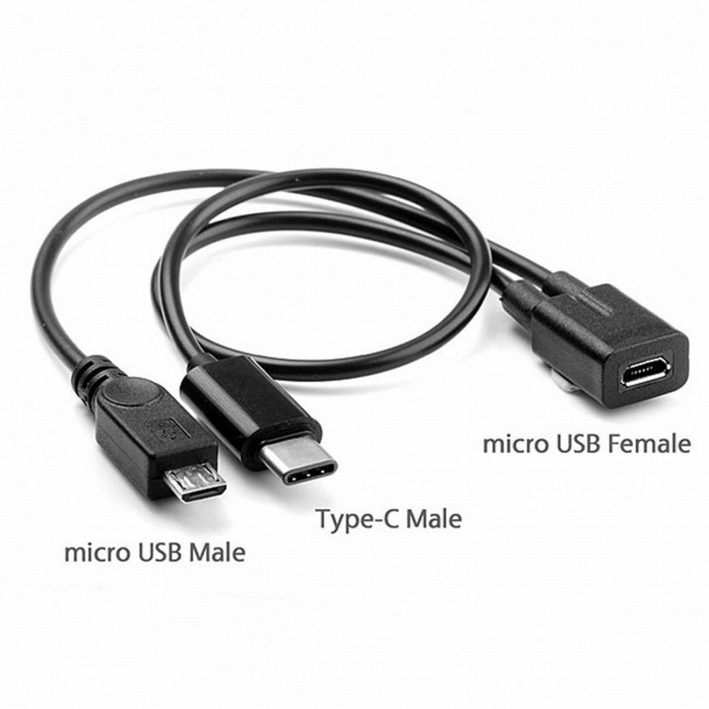 Micro USB Female to USB-C Type C USB 3.1 Micro USB Male Splitter Extension Charge Cable UC-004