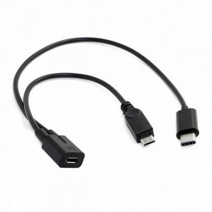 Micro USB Female to USB-C Type C USB 3.1 Micro USB Male Splitter Extension Charge Cable UC-004