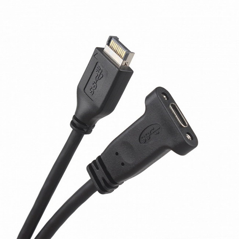 USB 3.1 Front Panel Header to USB-C Type-C Female Extension Cable 40cm with Panel Mount Screw UC-037-10G