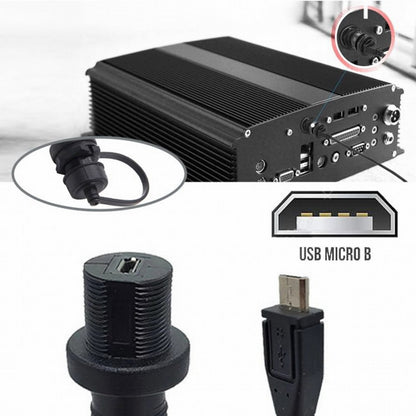 1m Waterproof Dustproof 480Mbps Micro USB2.0 5Pin Male to Female Extension Data Power Cable Car Panel Mount Design U2-003-1.0M