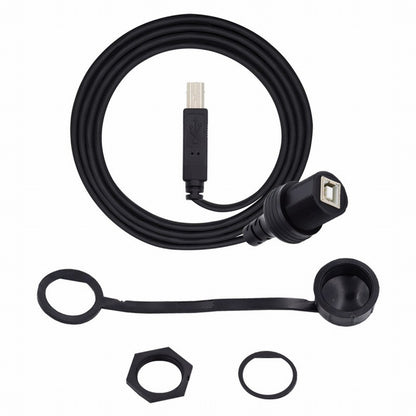 1m Waterproof Dustproof 480Mbps USB2.0 Standard B Type Male to Female Extension Data Power Cable Car Panel Mount Design U2-022-1.0M