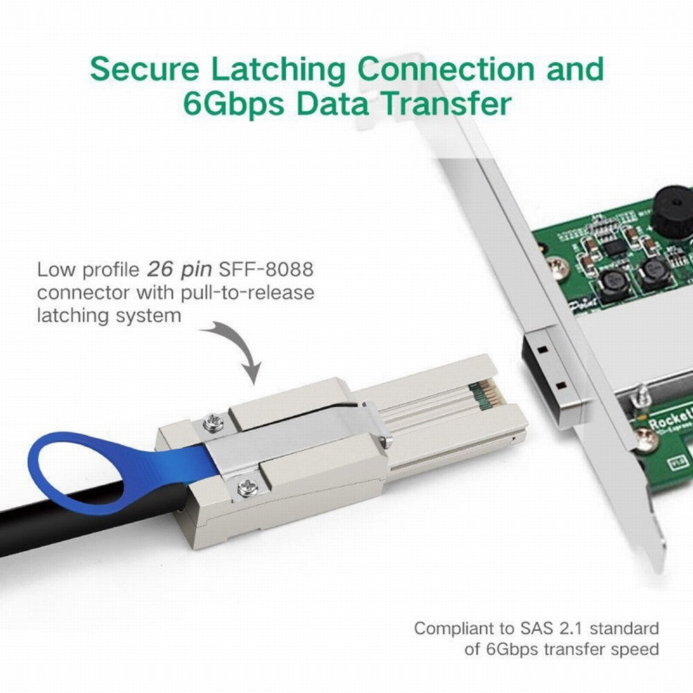 External Mini SAS 26Pin 4x SFF-8088 to SFF 8088 4 Lane Data Disk Raid Multilane Cable 6Gbps SF-005