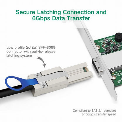 External Mini SAS 26Pin 4x SFF-8088 to SFF 8088 4 Lane Data Disk Raid Multilane Cable 6Gbps SF-005