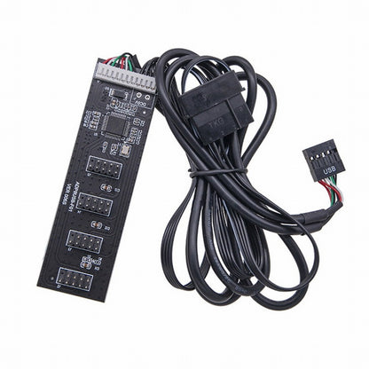 USB 2.0 9pin 10pin Header 1 to 4 Female Splitter Extension Cable HUB with IDE 5V Power Connector Adapter Port Multilier U2-053