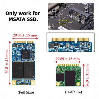 M.2 NGFF PCI-E 2 LANE Golden Finger Pin to 50mm Mini-PCIE mSATA 18+8 SSD Hard Disk PCBA SA-067