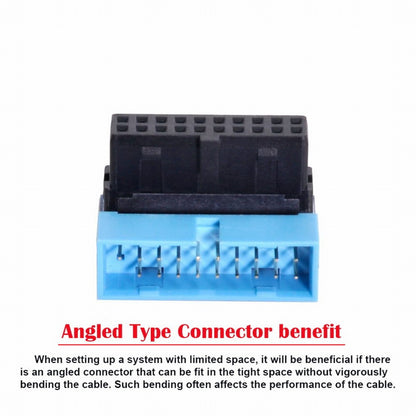 Down Angled USB 3.0 20Pin 19Pin Male to Female Extension Adapter 90 Degree for Motherboard Mainboard U3-053-DN