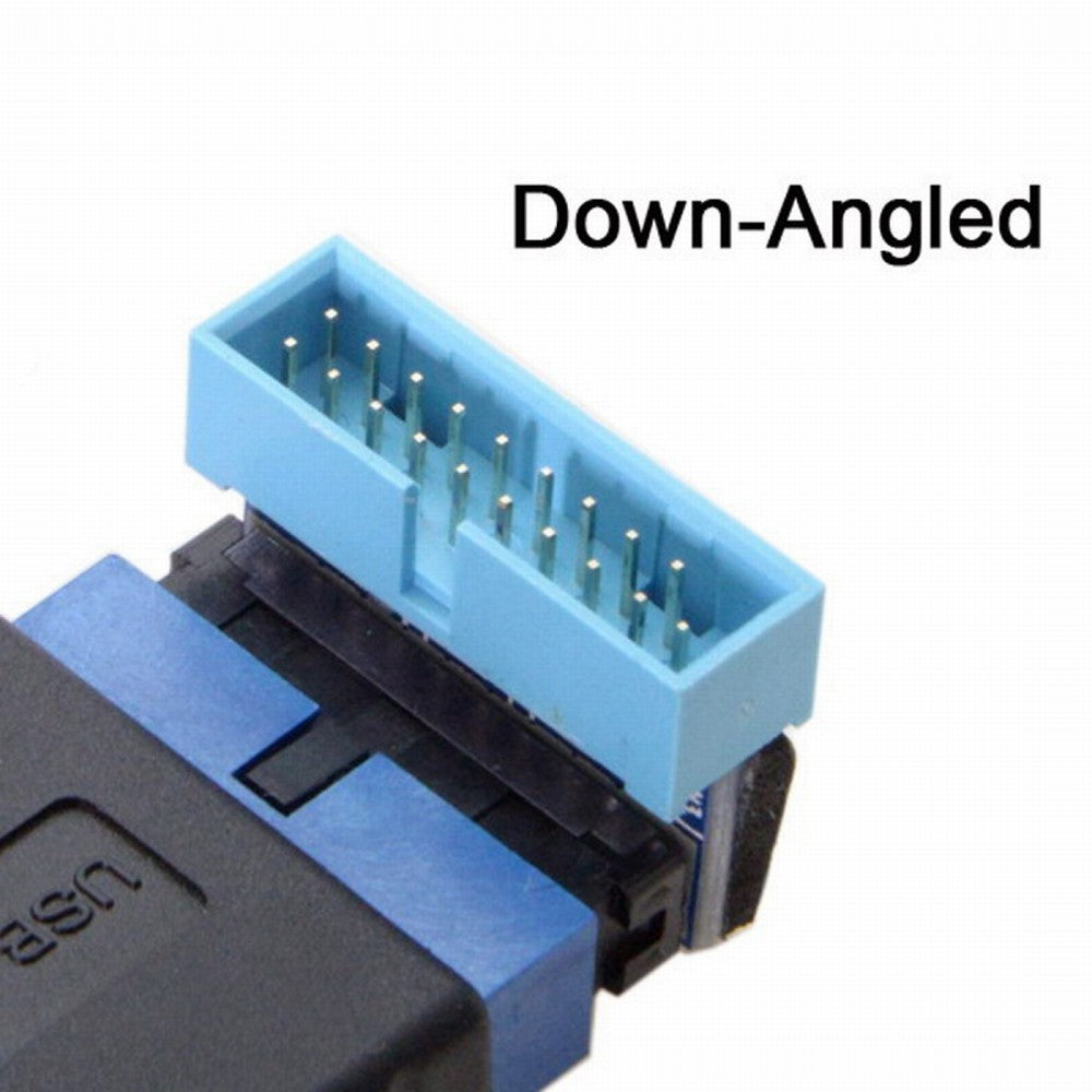 Down Angled USB 3.0 20Pin 19Pin Male to Female Extension Adapter 90 Degree for Motherboard Mainboard U3-053-DN