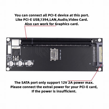 Oculink SFF-8612 SFF-8611 to PCIE PCI-Express 16x 4x Adapter with SATA Power Port for Mainboard Graphics Card SF-056