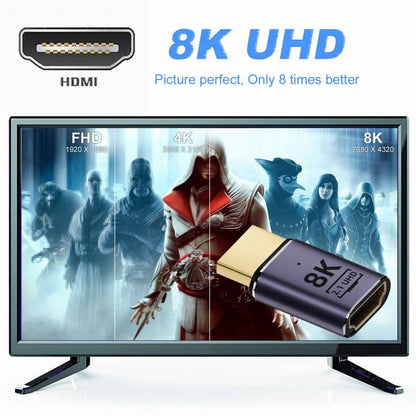 HDMI Male to HDMI 2.1 Female UHD Extension Gold Converter Adapter Support 8K 60hz HDTV HD-011-A8K01