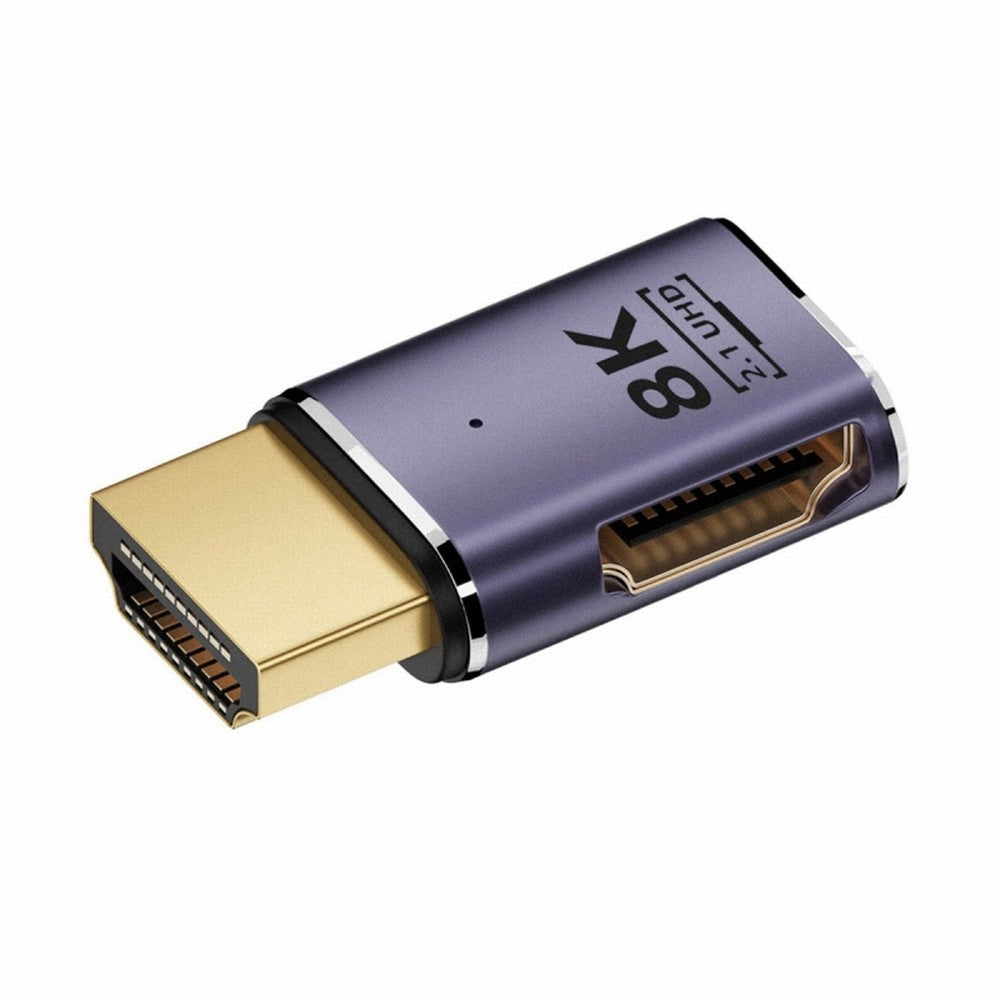 HDMI Male to HDMI 2.1 Female Flat Horizontal 90 Degree Left Angled UHD Extension Adapter Support 8K 60hz HDTV HD-011-A8K03
