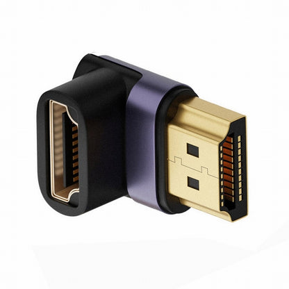 HDMI Male to HDMI 2.1 Female Vertical 90 Degree Down Angled UHD Extension Adapter Support 8K 60hz HDTV HD-011-A8K04