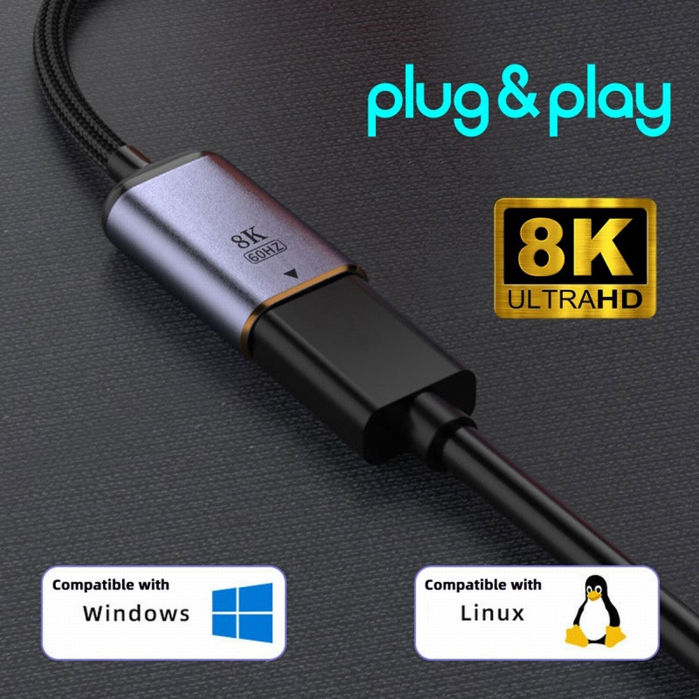 USB-C Type C Female Source to HDMI Sink HDTV Cable 8K@60hz 4K@120hz for Tablet Phone Laptop UC-038-H8K