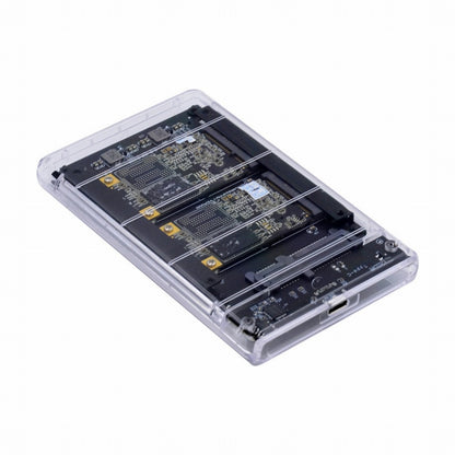 Dual MSATA Mini-SATA SSD Card JBOD Raid0 Span Bridge to USB3.0 Type-C USB-C 2.5inch SATA Combo Enclosure SA-049+UC-079-WH