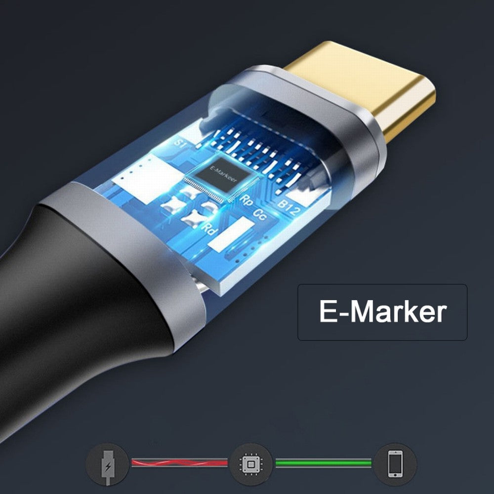 90 Degree Up Down Angled Type-C USB-C Male to Male USB3.1 10Gbps 100W Data Cable for Laptop Phone CC-UC-064-UP