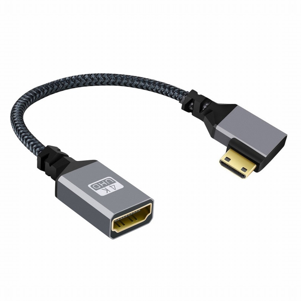 4K Type-C MINI HDMI 1.4 Male 90 Degree Right Angled to HDMI Female Extension Cable for DV MP4 Camera DC Laptop HD-004-RI