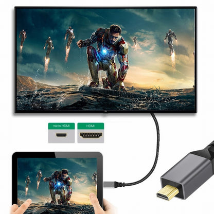 4K Type-D Micro HDMI 1.4 Male 90 Degree Left Angled to HDMI Female Extension Cable for DV MP4 Camera DC Laptop HD-012-LE