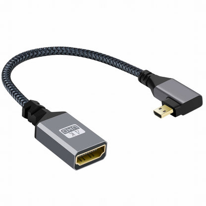 4K Type-D Micro HDMI 1.4 Male 90 Degree Right Angled to HDMI Female Extension Cable for DV MP4 Camera DC Laptop HD-012-RI
