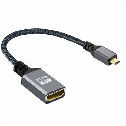 4K Type-D Micro HDMI 1.4 Male to HDMI Female Extension Cable for DV MP4 Camera DC Laptop HD-012-BK
