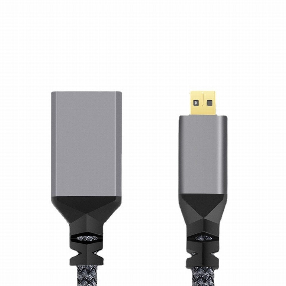 4K Type-D Micro HDMI 1.4 Male to HDMI Female Extension Cable for DV MP4 Camera DC Laptop HD-012-BK