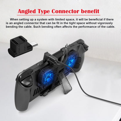 10Gbps USB3.1 Type C Male to Dual Female Power Data Splitter Adapter Up Angled Compatible with Steam Deck Laptop UC-068-2F