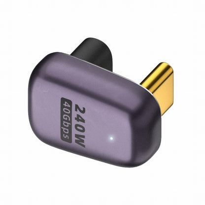 USB4 Type C Male to Female 240W Power 40Gbps Data 8K Video Adapter Opposite U Shape Back Angled for NS Phone Laptop UC-025-OS