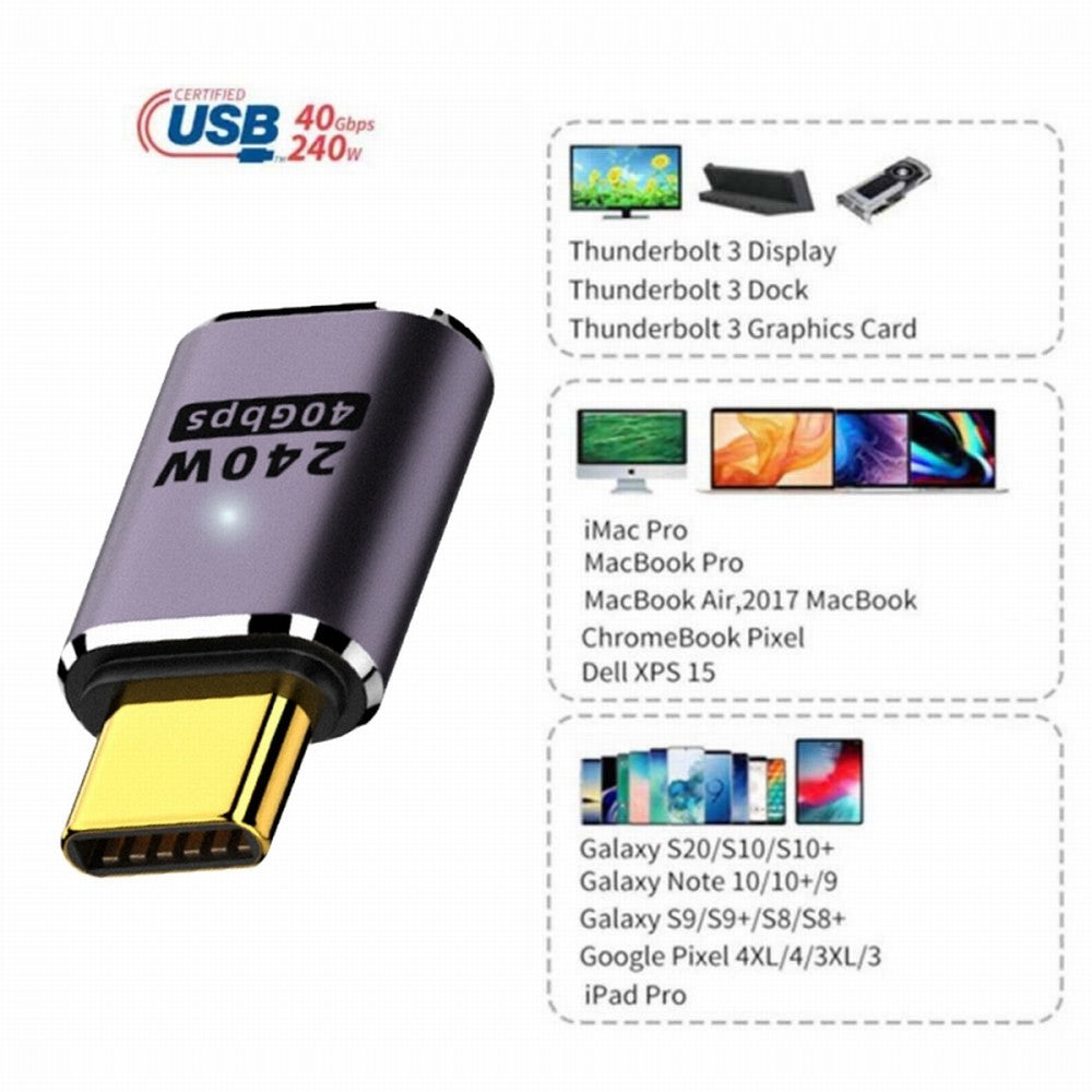 USB4 Type C Male to Female 240W Power 40Gbps Data 8K Video Adapter for NS Phone Laptop UC-025-MF