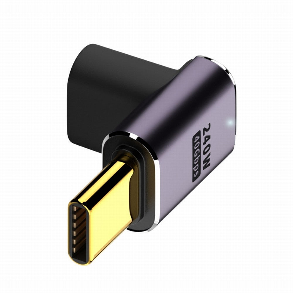 USB4 Type C Male to Female 240W Power 40Gbps Data 8K Video Adapter Low Profile Up Down Angled for NS Phone Laptop UC-025-DN