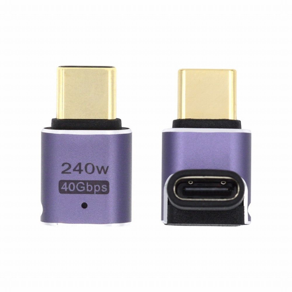 USB4 Type C Male to Female 240W Power 40Gbps Data 8K Video Adapter Low Profile Up Down Angled for NS Phone Laptop UC-025-DN