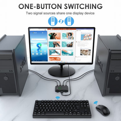 KVM USB 2.0 & HDMI 4K Switch Selector Dual PCs Sharing Monitor HDTV USB Port Keyboard Mouse Scanner Printer HD-005