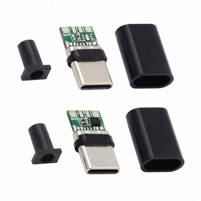 2sets/lot DIY OEM 24pin Connector Plug USB Type C USB-C Male to USB-C Male 100W PD USB2.0 Data with Housing Cover CN-004
