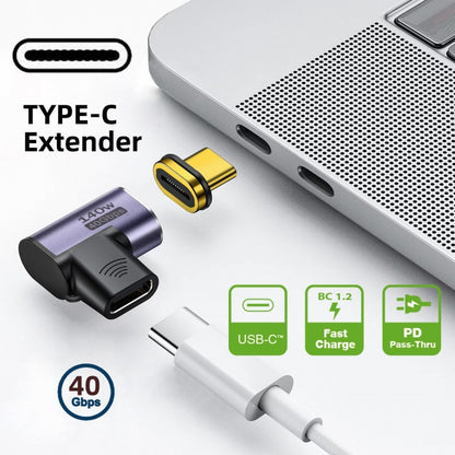 Magnetic Connector USB4 140W 40Gbps USB4 Type C Male to Female Left Right Angled Power Data 8K Video Adapter for Laptop Phone UC-062-RI