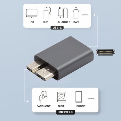 USB-C USB 3.1 Type C Female to Micro USB 3.0 Male Data Adapter 10Gbps Data Power for Laptop SSD Disk UC-082-MMCF