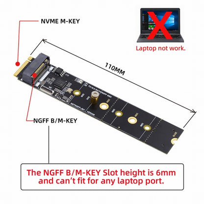 SATA NGFF Key B+M SSD to NVME M-key Motherboard Desktop Adapter Converter SSD Card JMB582 2280 SA-050