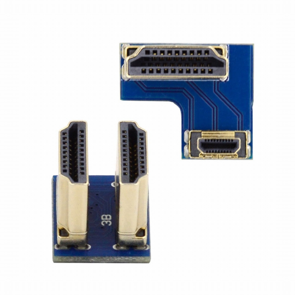 2pcs/set HDMI to Micro HDMI Type A to Type-D Male Connector Socket for Raspberry PI 3B/3B+/4B Opposite U Shape Back Angled CN-006