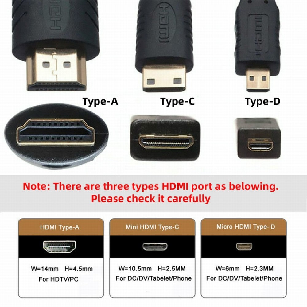 2pcs/set HDMI to Micro HDMI Type A to Type-D Male Connector Socket for Raspberry PI 3B/3B+/4B Opposite U Shape Back Angled CN-006