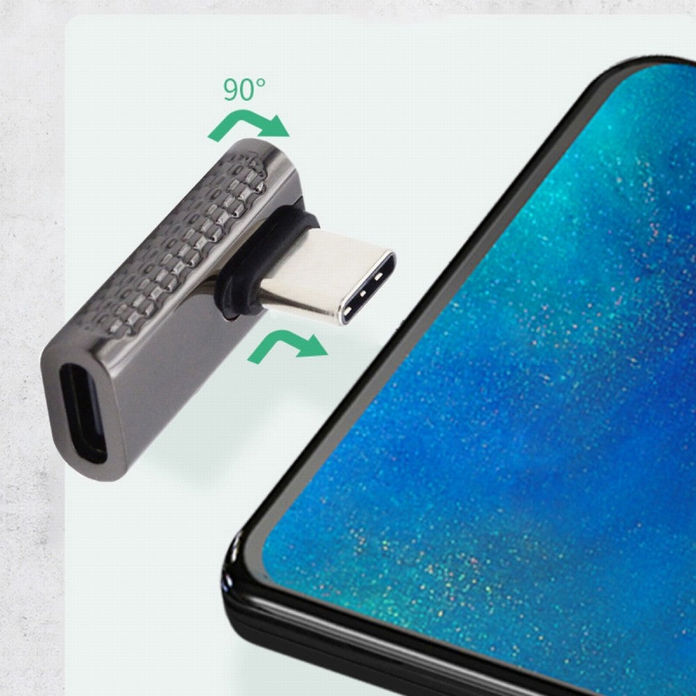 20Gbps USB4 Type C Male to Female Low Profile Right Angled 100W Power Data 8K Video Adapter for Laptop Phone UC-124-LP