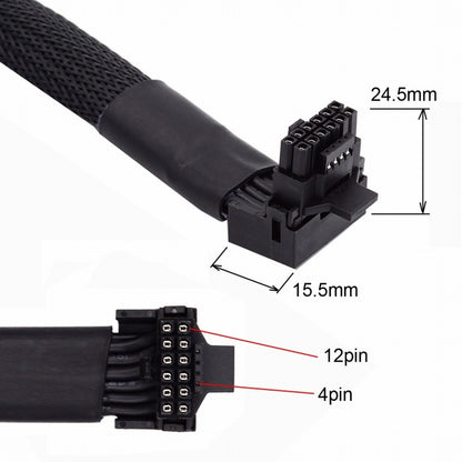 12VHPWR ATX3.0 PCI-E 5.0 Power Modular Cable Male to Female Up Angled 90 Degree Extension for 3080 3090TI PSU 16Pin 12+4P Graphics Card PW-043-UP