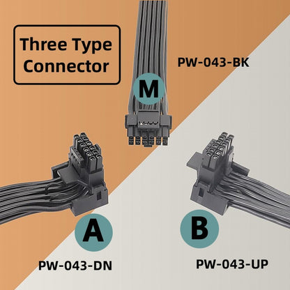 12VHPWR ATX3.0 PCI-E 5.0 Power Modular Cable Male to Female Up Angled 90 Degree Extension for 3080 3090TI PSU 16Pin 12+4P Graphics Card PW-043-UP