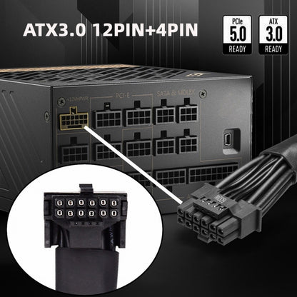 12VHPWR ATX3.0 PCI-E 5.0 Power Modular Cable Male to Female Up Angled 90 Degree Extension for 3080 3090TI PSU 16Pin 12+4P Graphics Card PW-043-UP