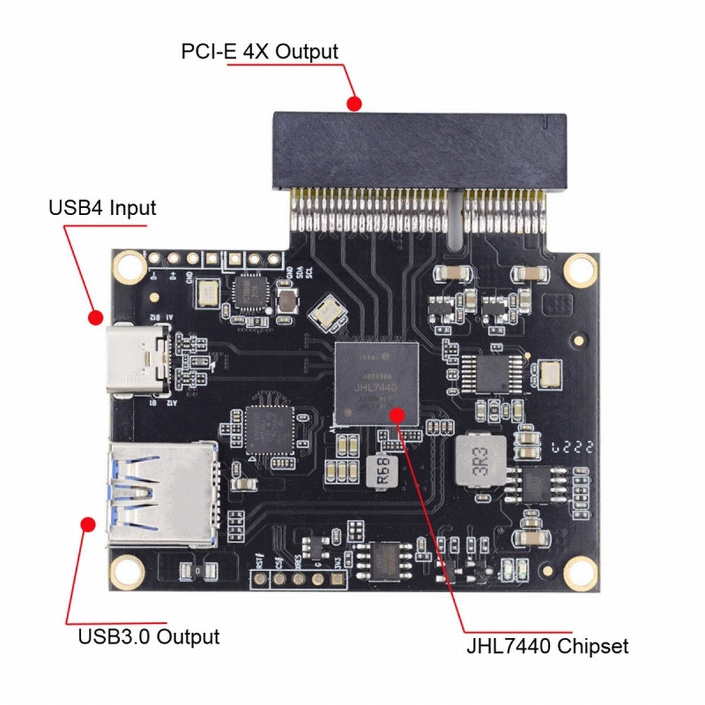 Type-C USB4 40Gbps to PCI-E SSD 4x Graphics Card Converter Cable USB4.0 40Gbps JHL7440 Chipset UC-143+EP-005