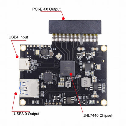 Type-C USB4 40Gbps to PCI-E SSD 4x Graphics Card Converter Cable USB4.0 40Gbps JHL7440 Chipset UC-143+EP-005
